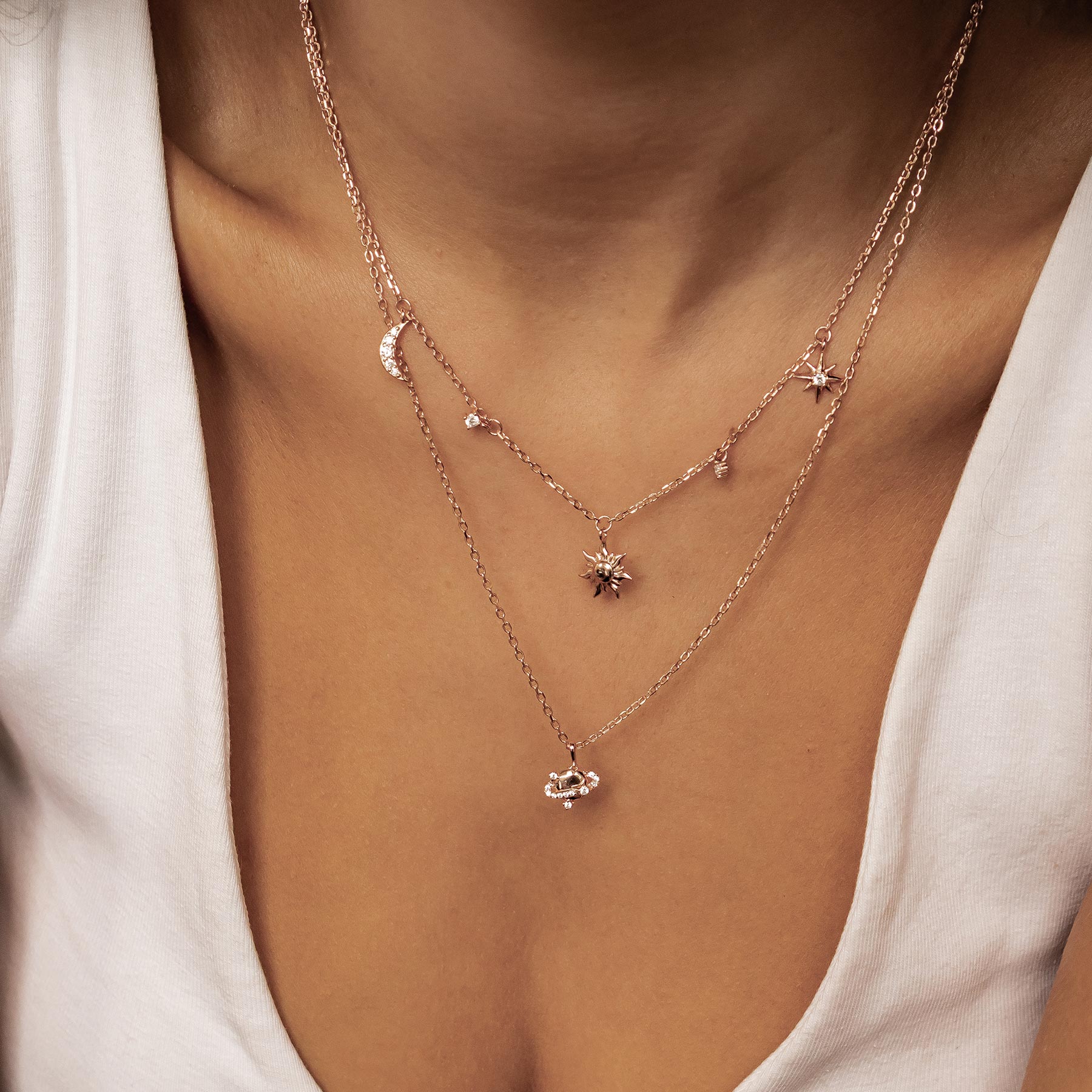 Starry Sky Necklace Set Sterling Silver